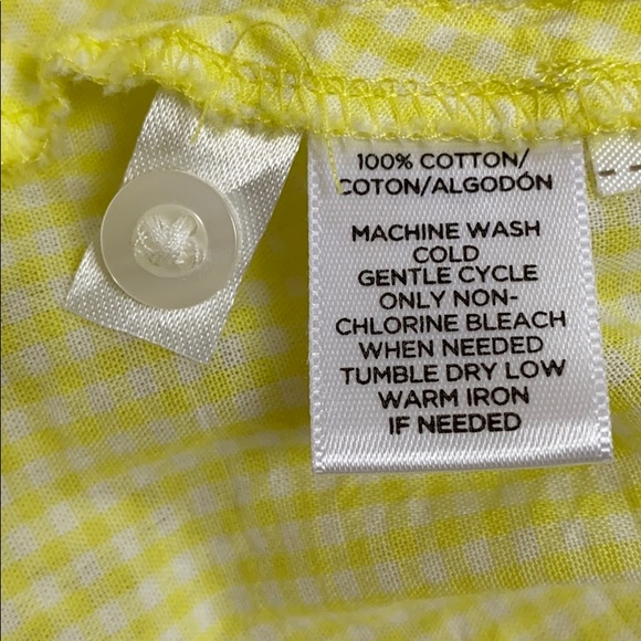 Loft Button Down Mini Check Shirt ๐ Yellow & White - Picture 8 of 8